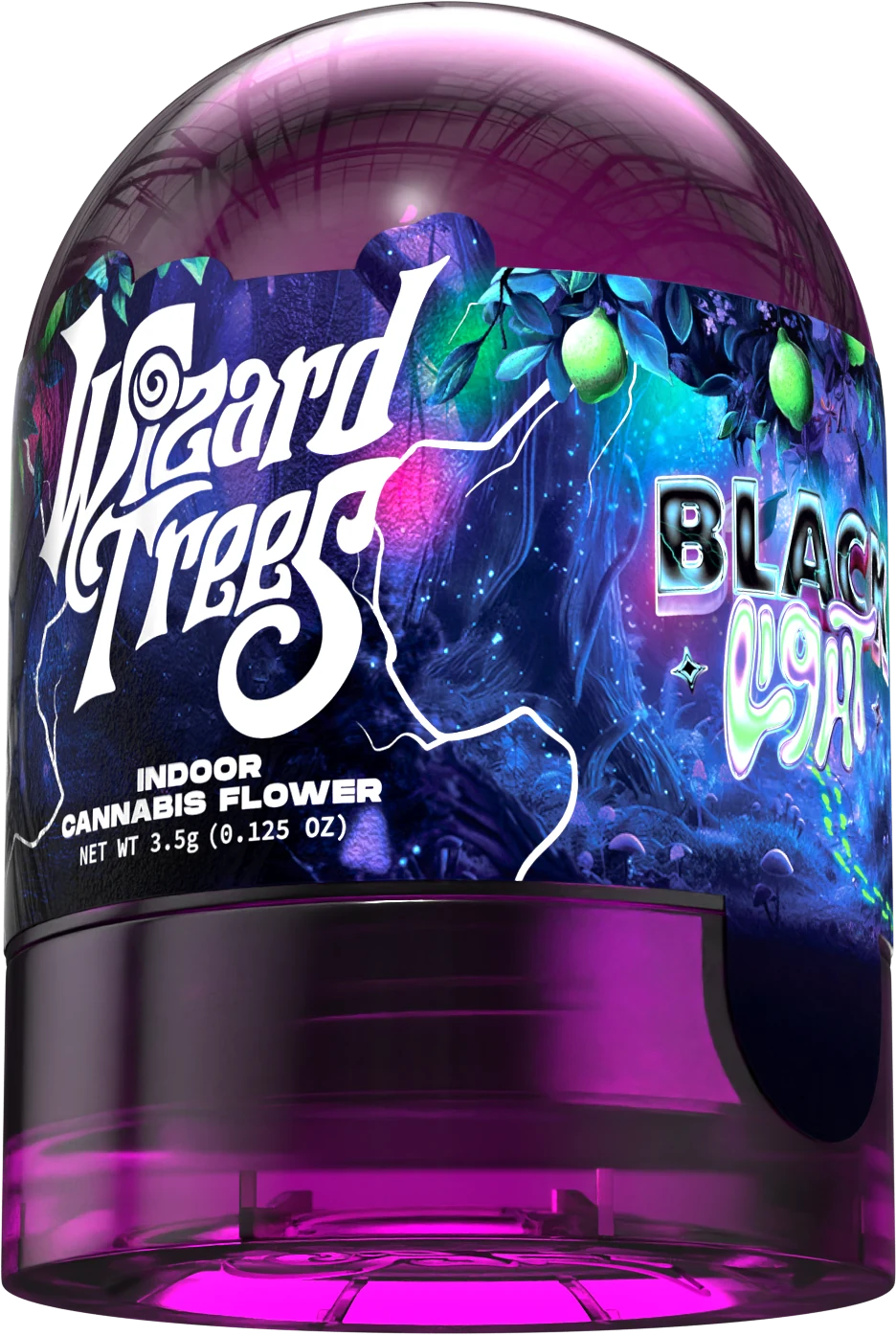 WT BlackLight EighthJar Side packaging design